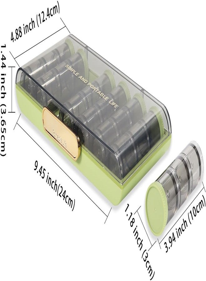 MAGHROLA Large Weekly Pill Case 7 Day | Portable Pill Organizer 3 Times a Day Pill Box with 21 Compartments Box | Pill Holder Container for Vitamin,Medicine Pill Dispenser Supplement Holder,GREEN - Image 2